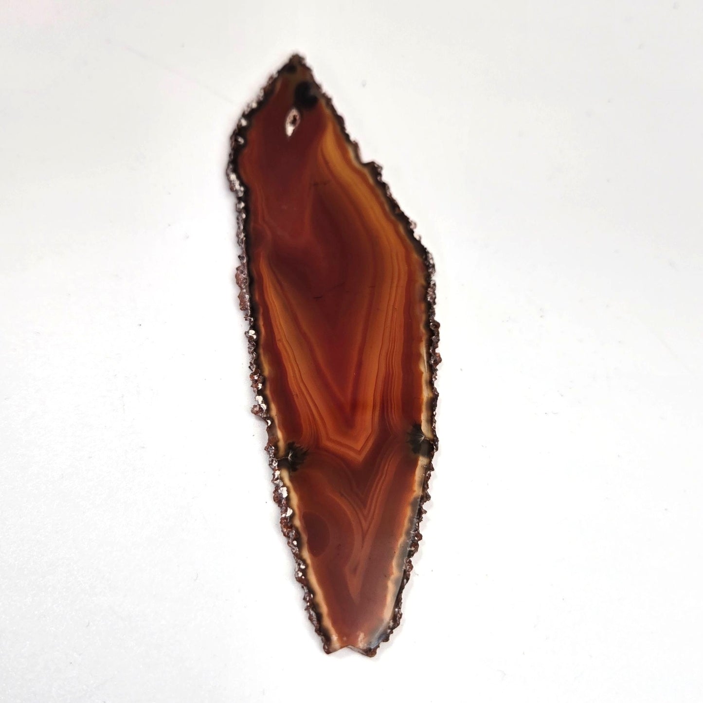 Natural Edge Banded Agate Slice Pendant