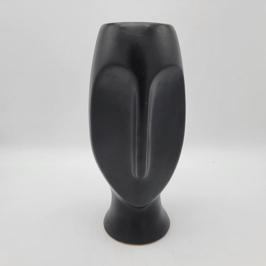 Mikasa Black Tiki Pottery Face Vase 12"