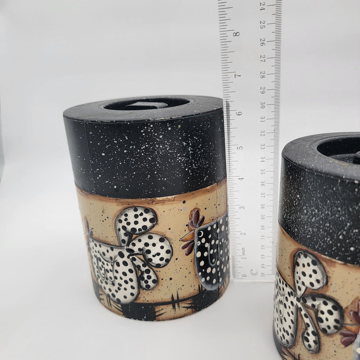 Vintage Chicken Nesting Tin Canister Set Of 3