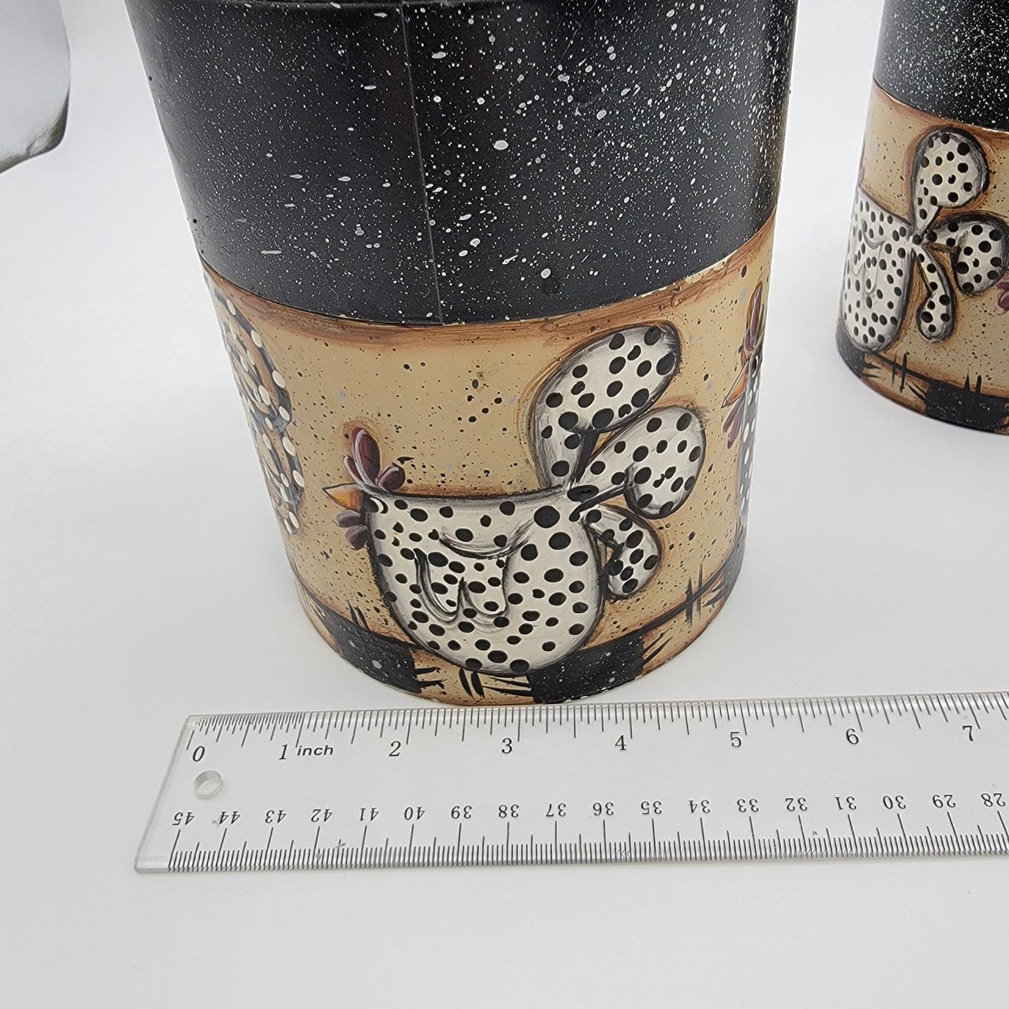 Vintage Chicken Nesting Tin Canister Set Of 3