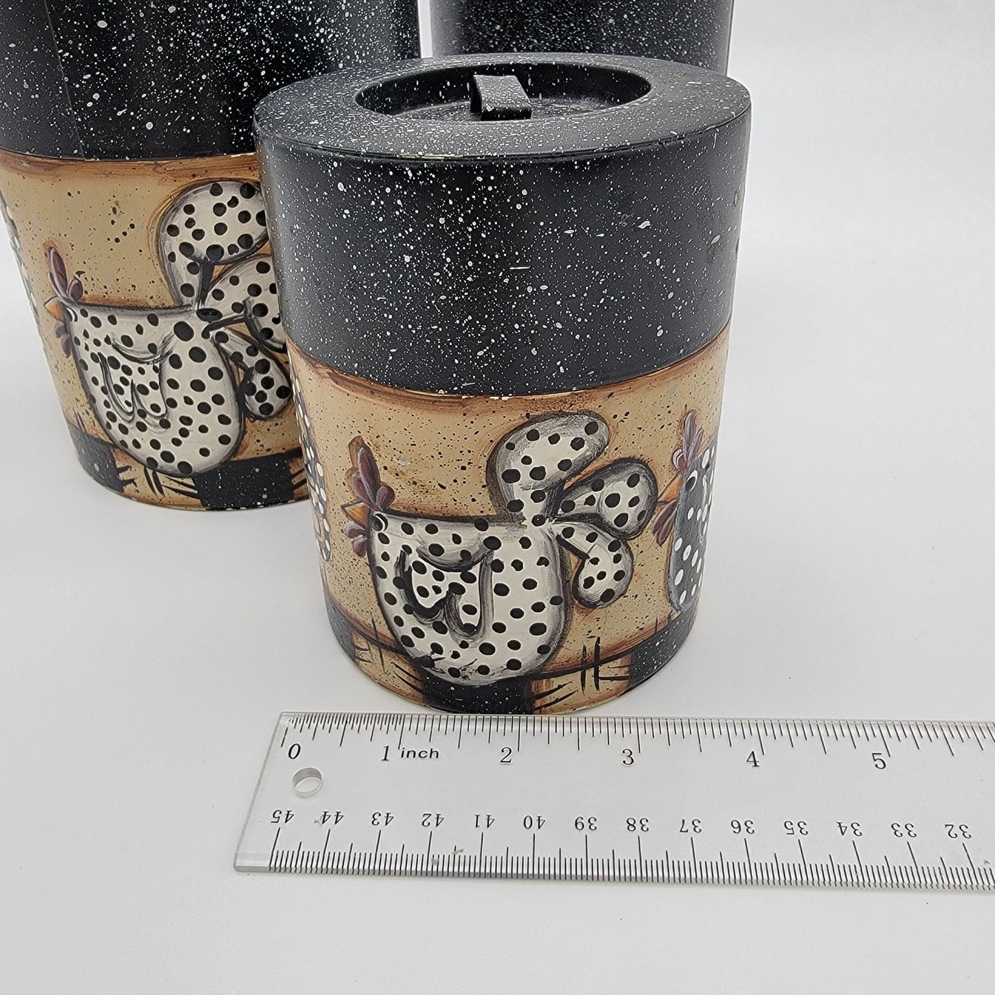 Vintage Chicken Nesting Tin Canister Set Of 3