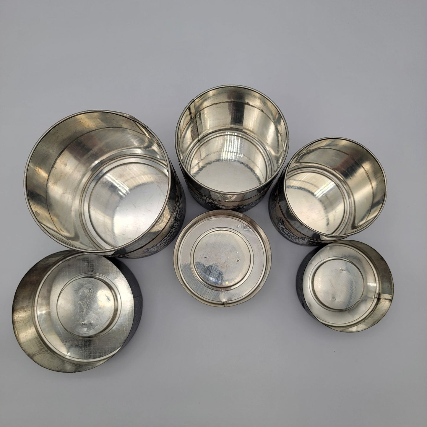 Vintage Chicken Nesting Tin Canister Set Of 3