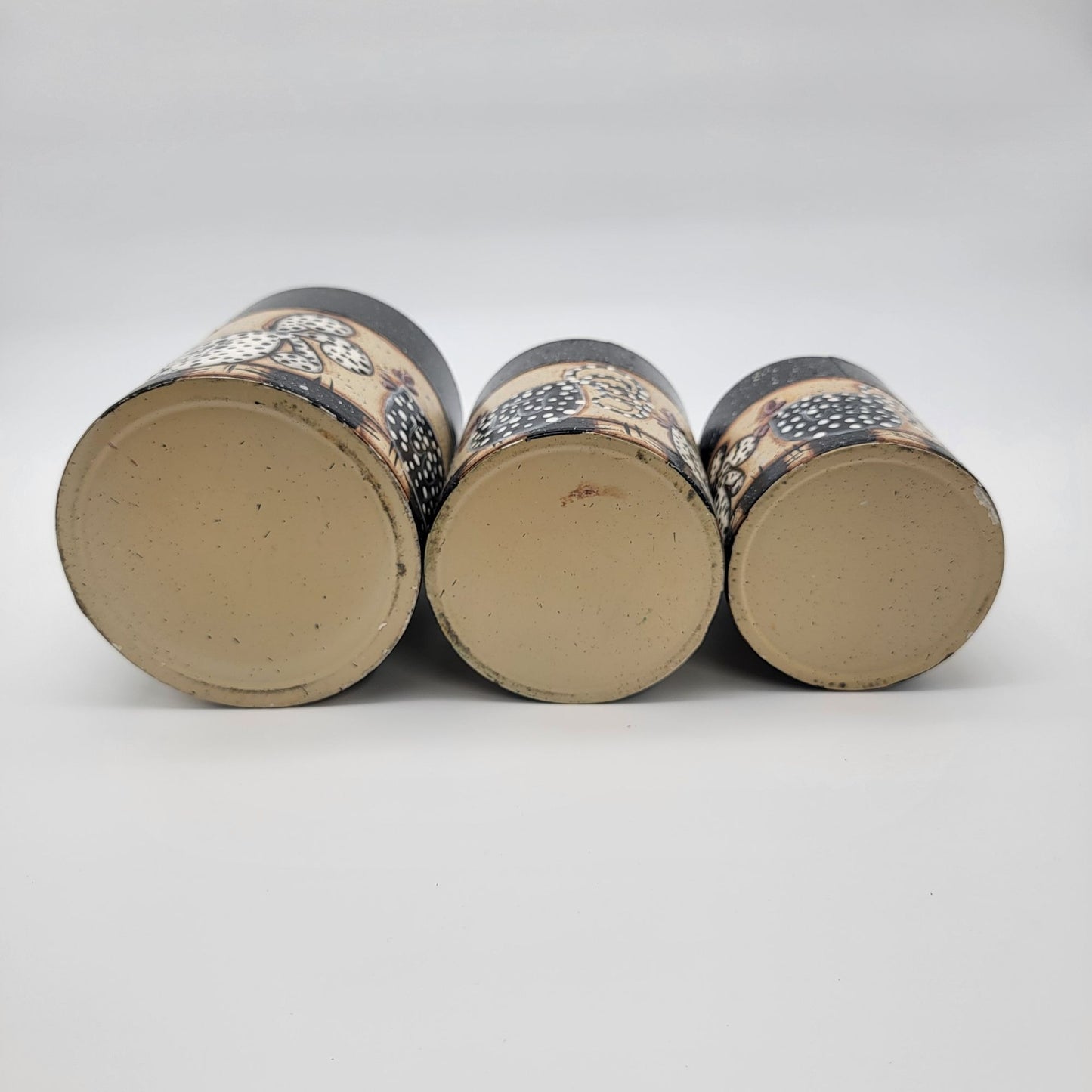 Vintage Chicken Nesting Tin Canister Set Of 3