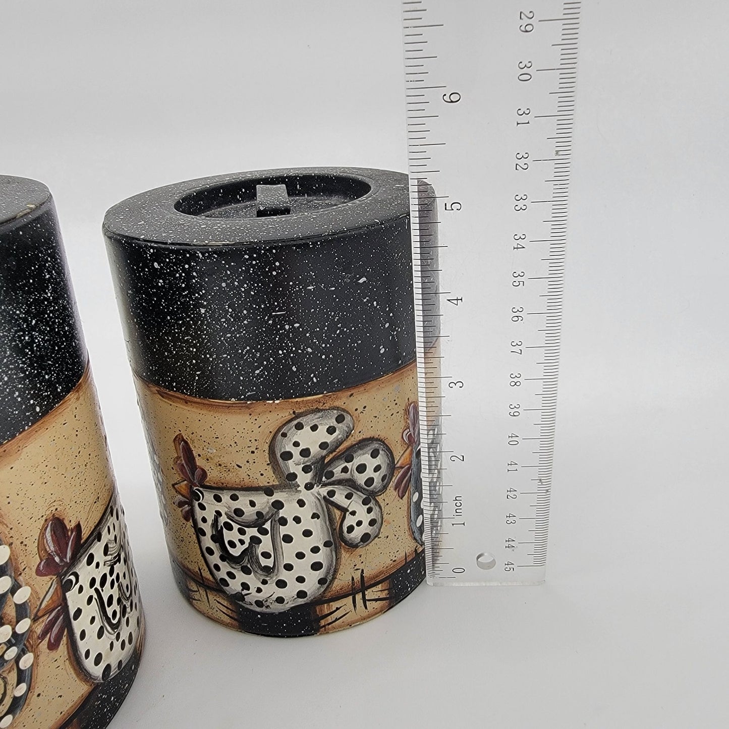 Vintage Chicken Nesting Tin Canister Set Of 3