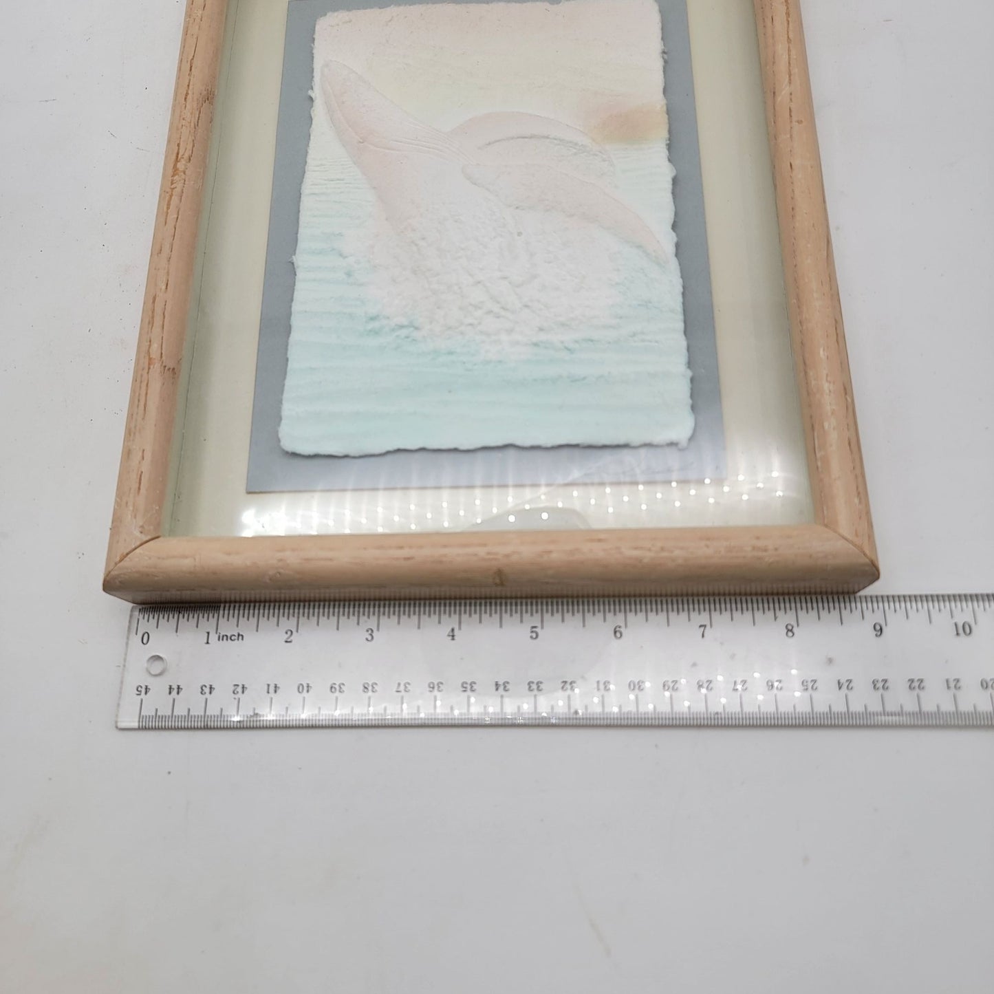 Framed Figi Graphics Humpback Whale Cast Paper Art By Wesley Smith