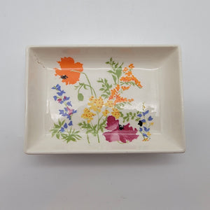 Vintage Elizabeth Arden Floral Trinket Dish Poppy Pattern