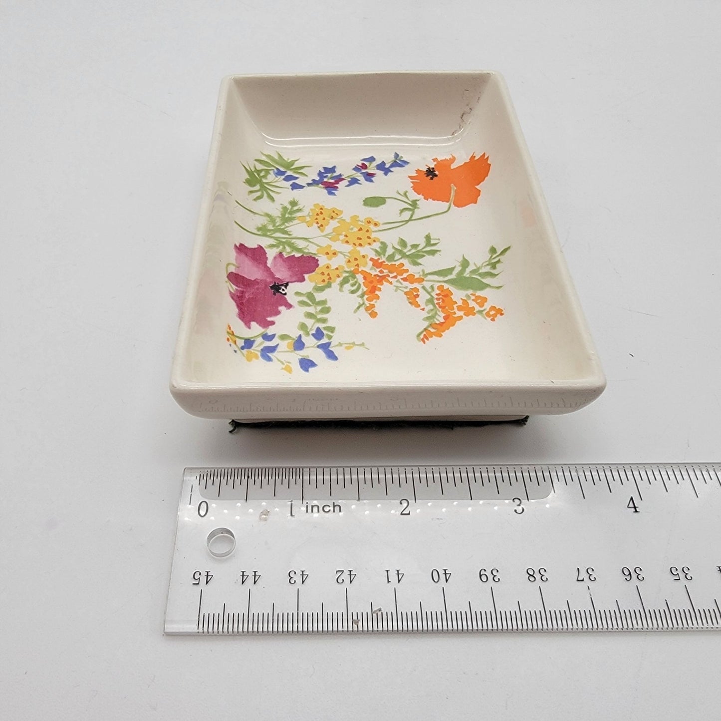 Vintage Elizabeth Arden Floral Trinket Dish Poppy Pattern