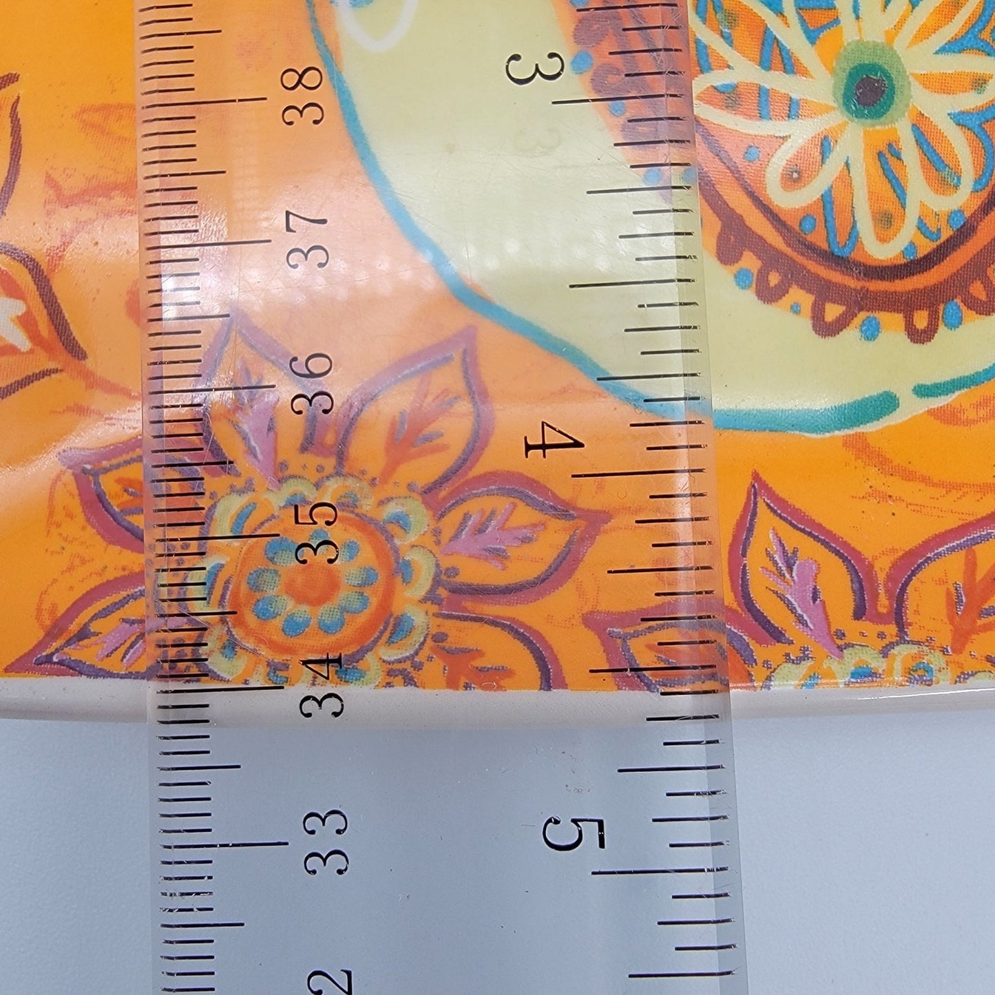 Anthropologie Rooster  Square Dish Orange & Yellow