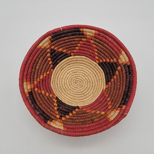 African Grass Coiled Basket Bowl