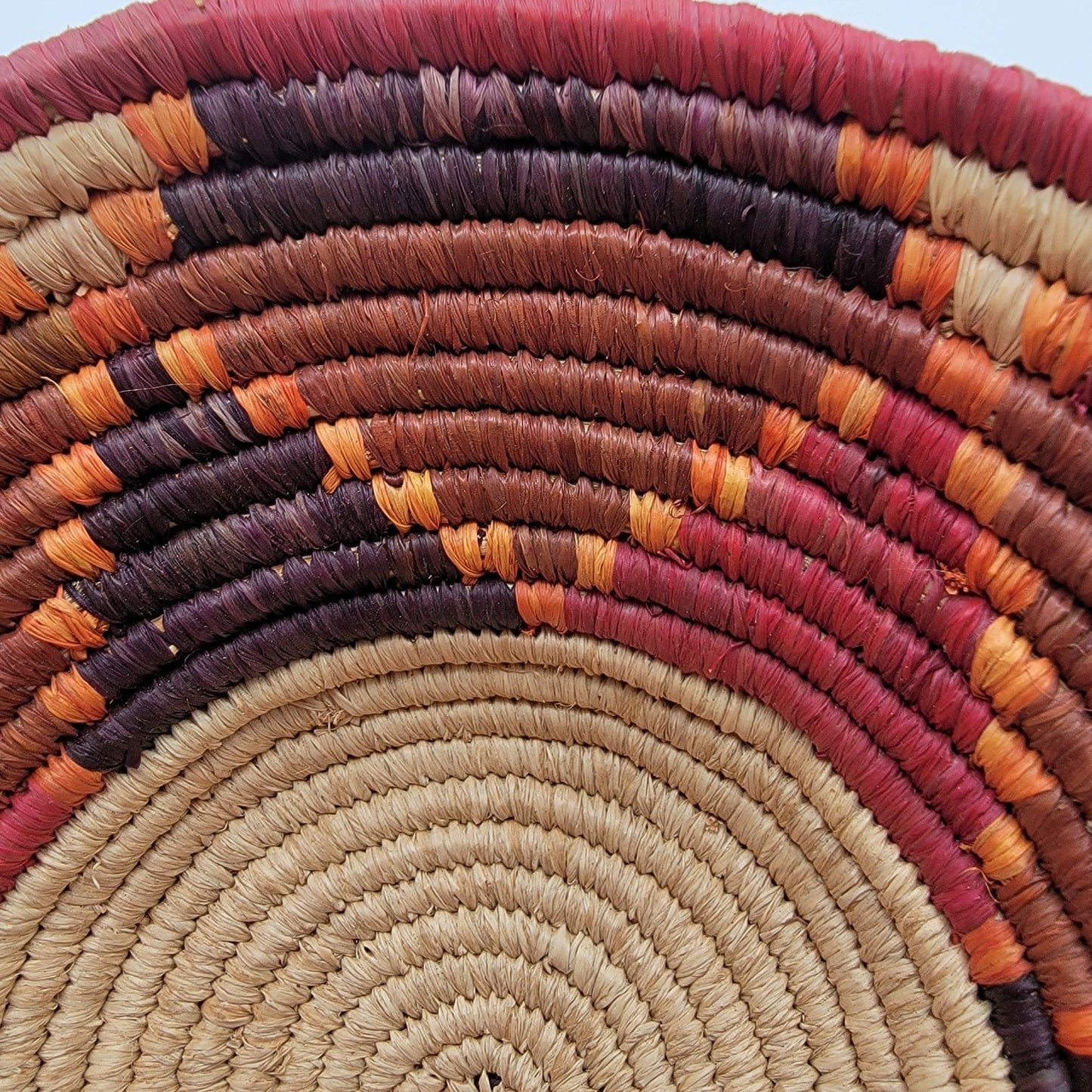 African Grass Coiled Basket Bowl