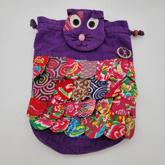 Original Kohrky Patch Quilted Cat Backpack Purple