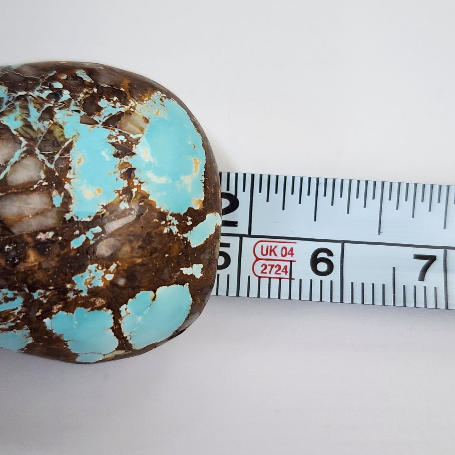 Artisan Royston Turquoise Gemstone Cabochon Pendant Multi-Toned Brown & Blue