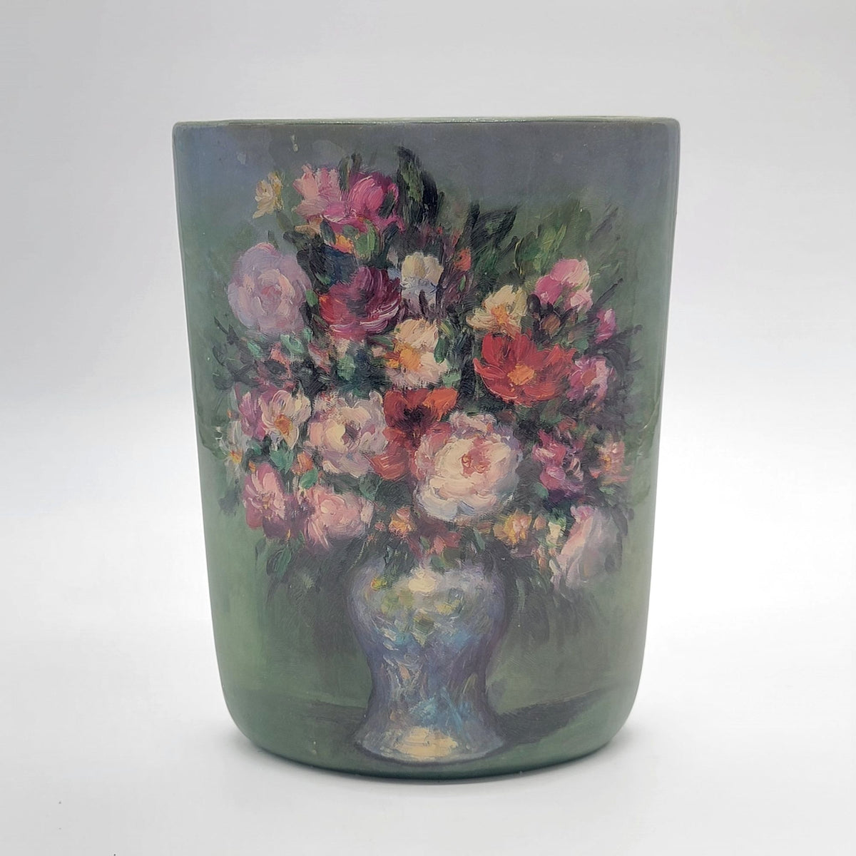 Vintage Hand-Painted Flower Bouquet Vase