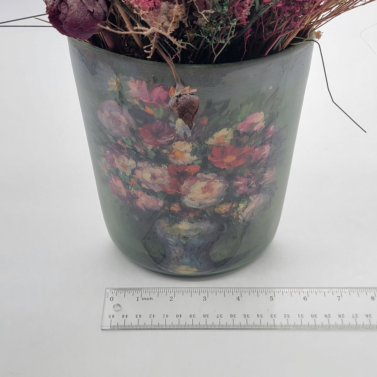 Vintage Hand-Painted Flower Bouquet Vase