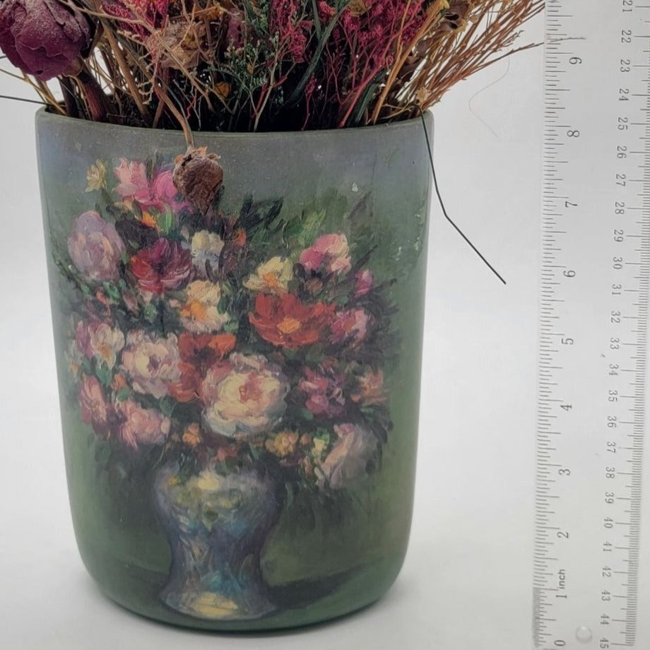 Vintage Hand-Painted Flower Bouquet Vase