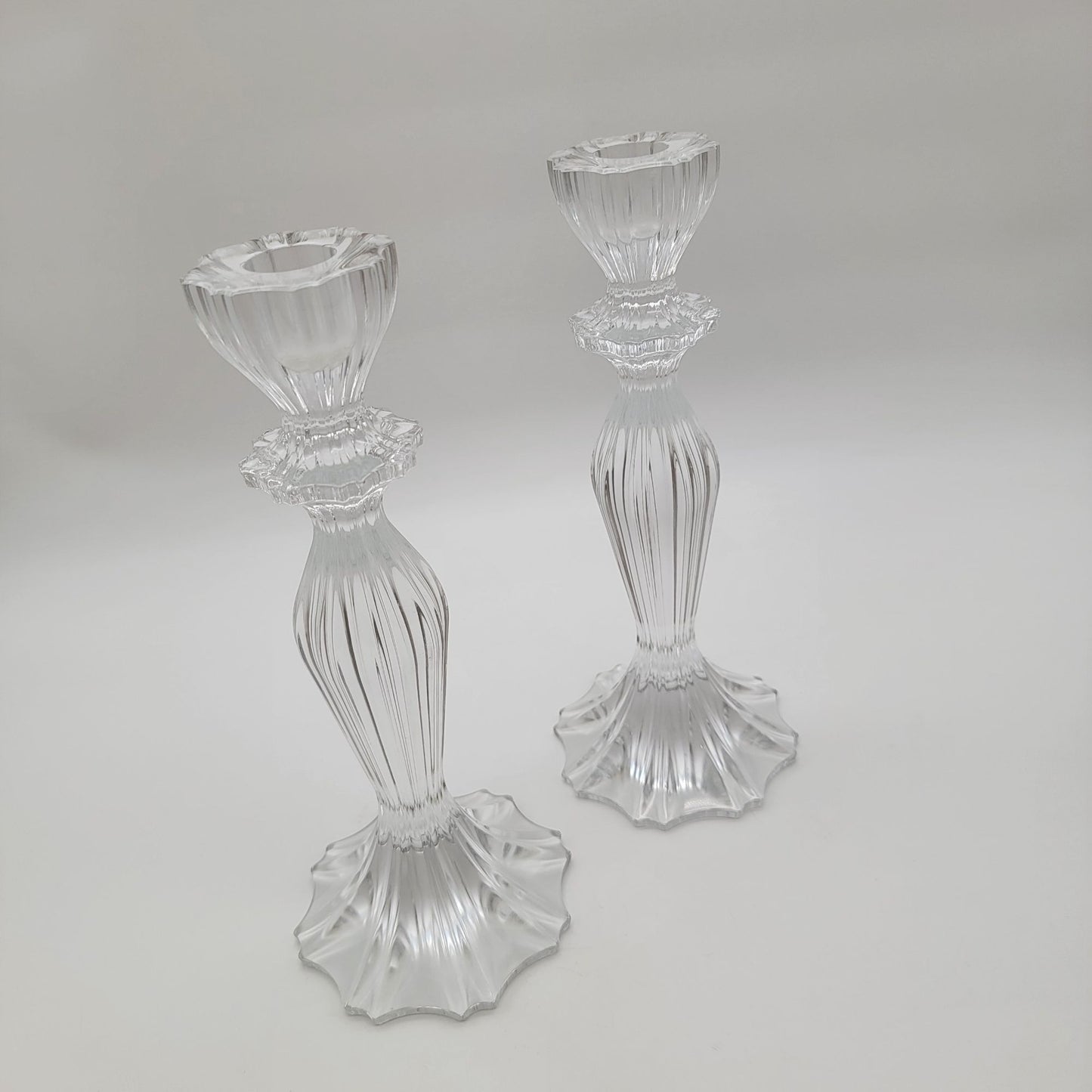 Pair Of Vintage Shannon Crystal Triumph Candlesticks