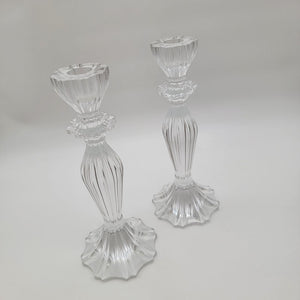 Pair Of Vintage Shannon Crystal Triumph Candlesticks