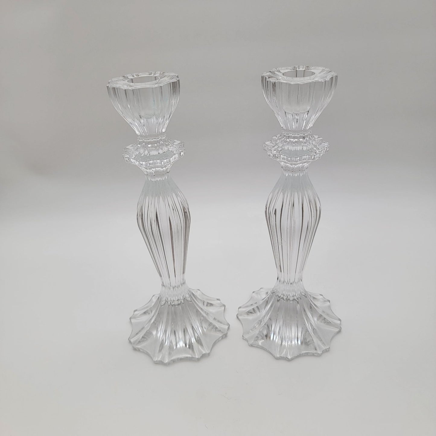 Pair Of Vintage Shannon Crystal Triumph Candlesticks