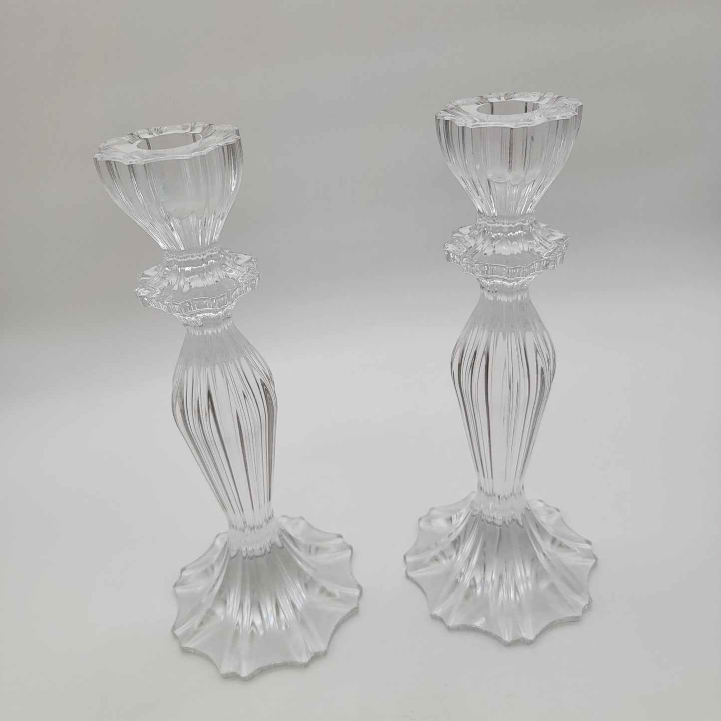 Pair Of Vintage Shannon Crystal Triumph Candlesticks