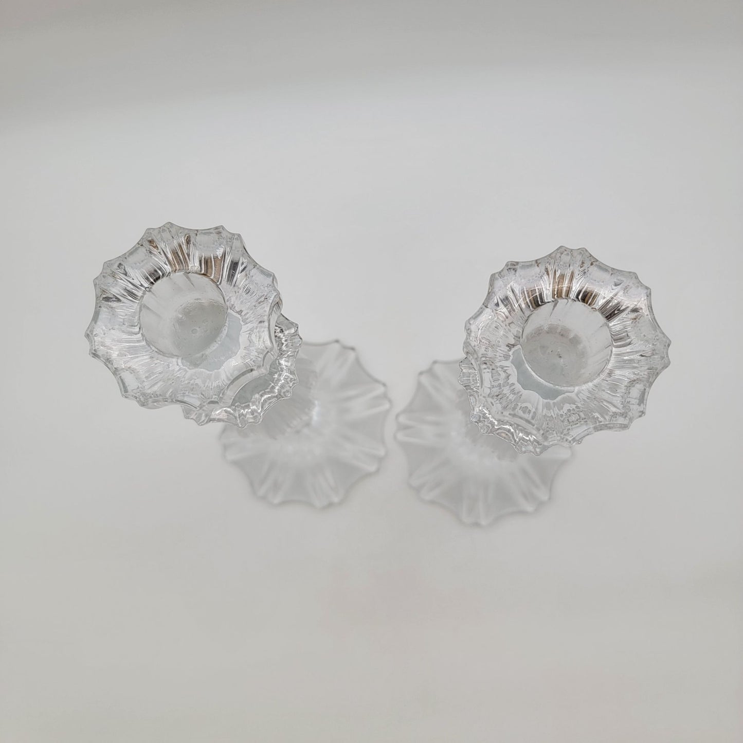 Pair Of Vintage Shannon Crystal Triumph Candlesticks