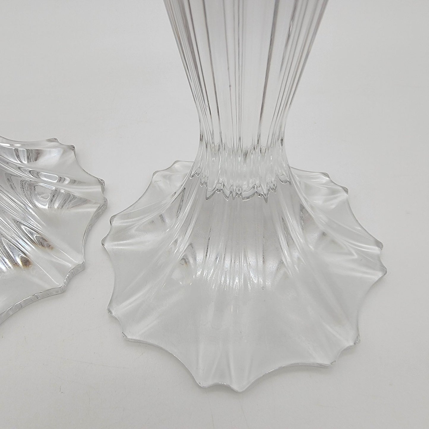 Pair Of Vintage Shannon Crystal Triumph Candlesticks