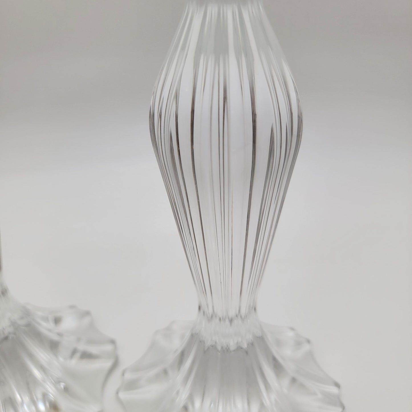 Pair Of Vintage Shannon Crystal Triumph Candlesticks
