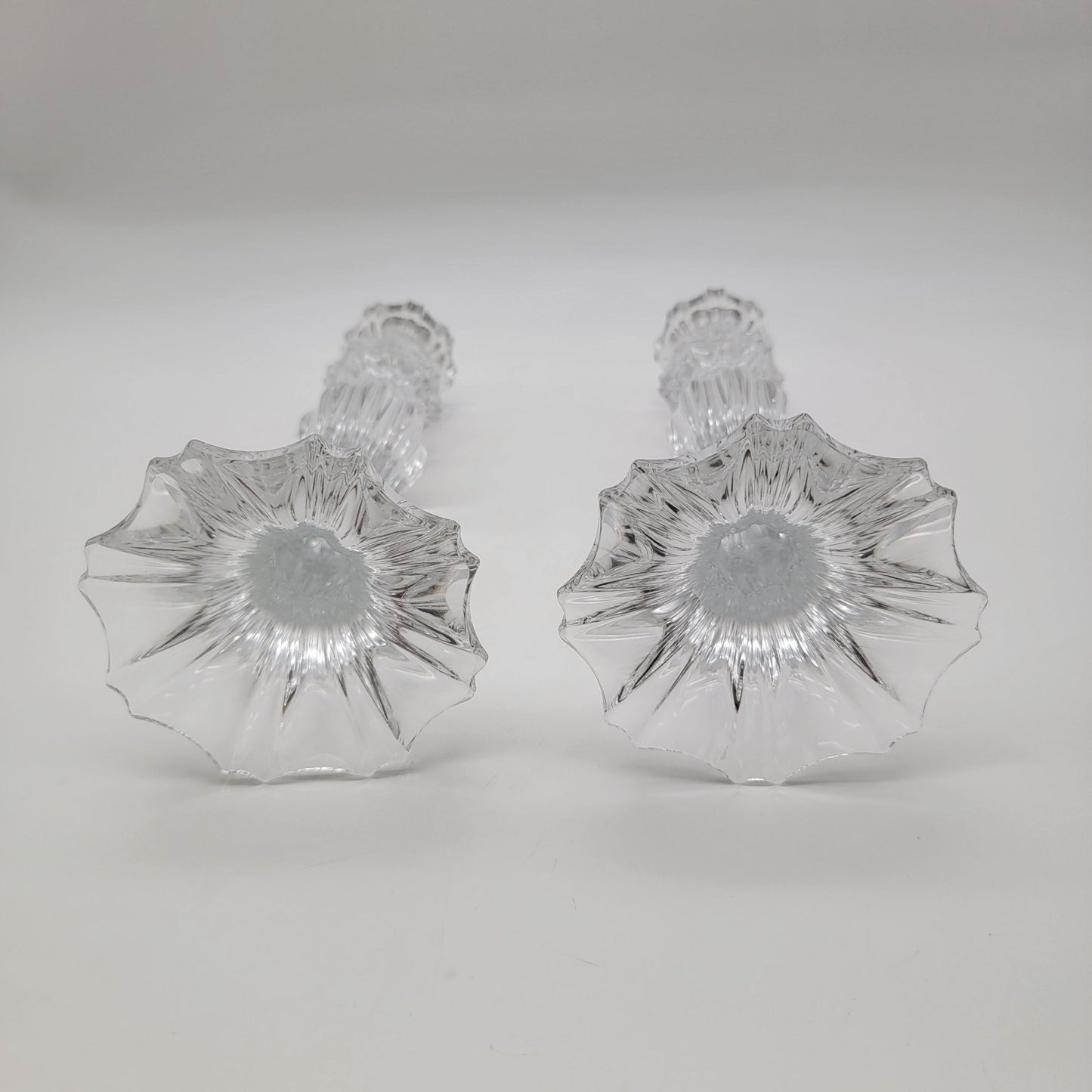 Pair Of Vintage Shannon Crystal Triumph Candlesticks