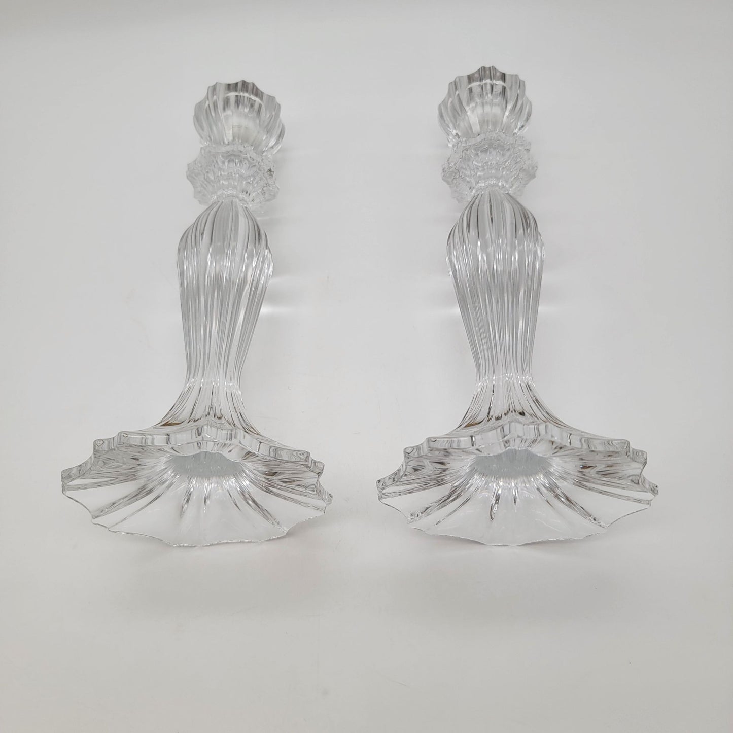 Pair Of Vintage Shannon Crystal Triumph Candlesticks