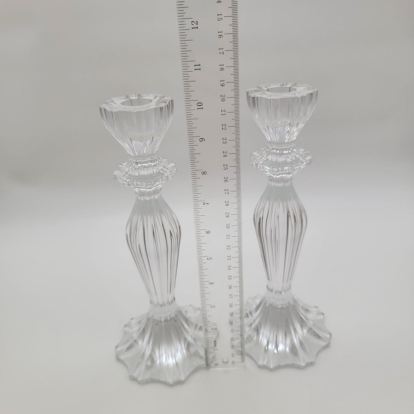 Pair Of Vintage Shannon Crystal Triumph Candlesticks