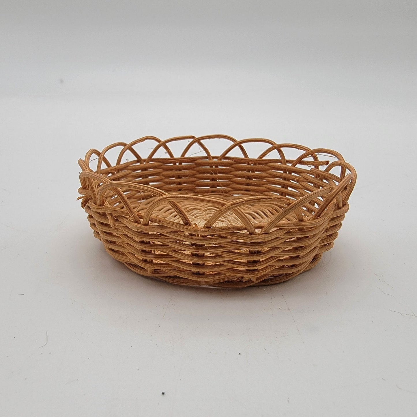 1980's French Cottage Style Miniature Wicker Basket