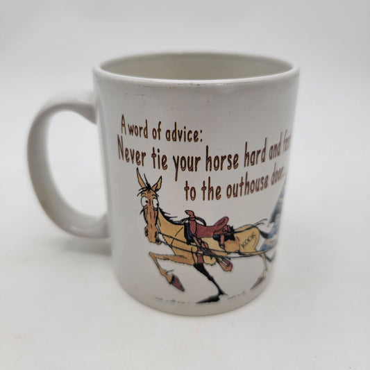 Vintage Leanin Tree Coffee Mug With Humorous Horse Cartoon