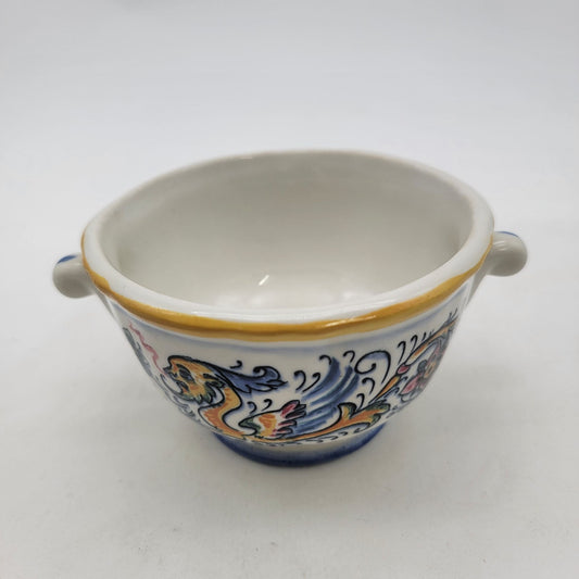 Hall Pottery Raffaellesco Dragon Ironstone Double Handle Bowl 2582