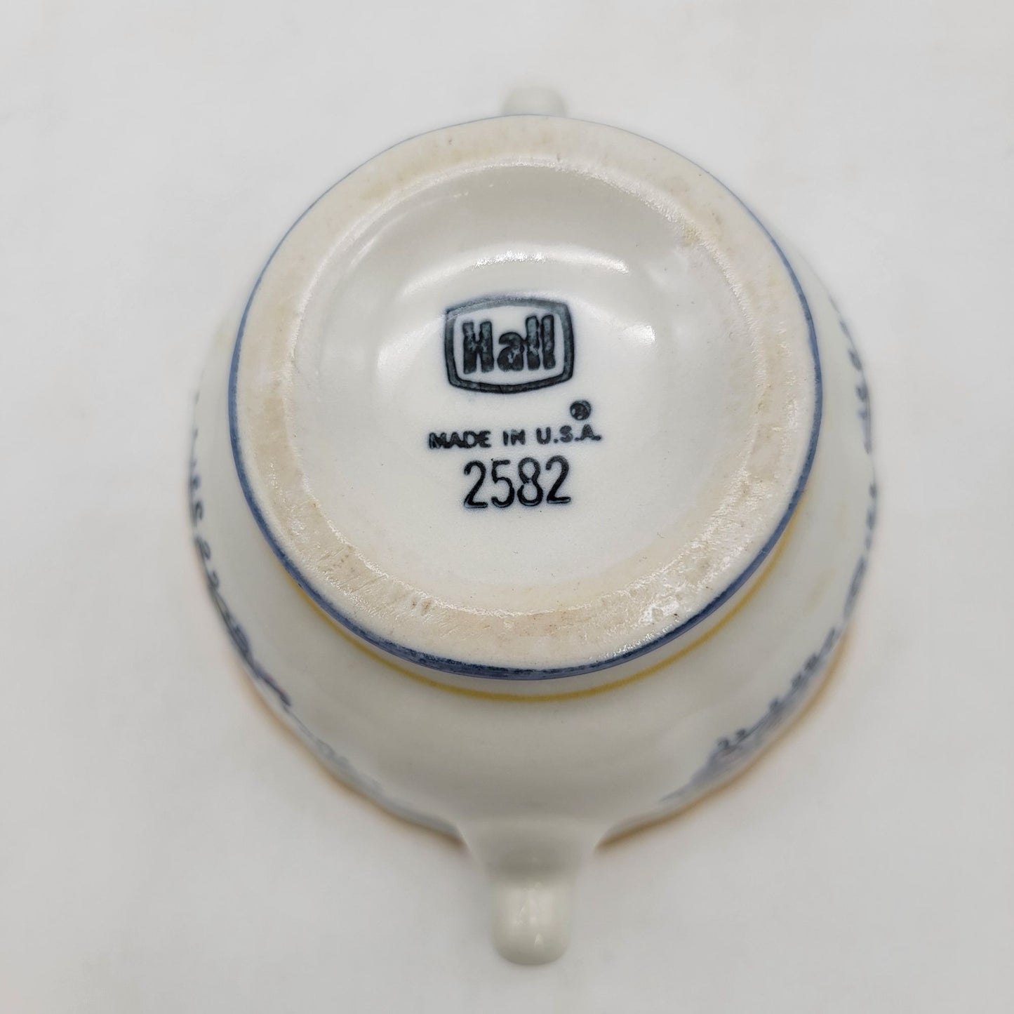 Hall Pottery Raffaellesco Dragon Ironstone Double Handle Bowl 2582