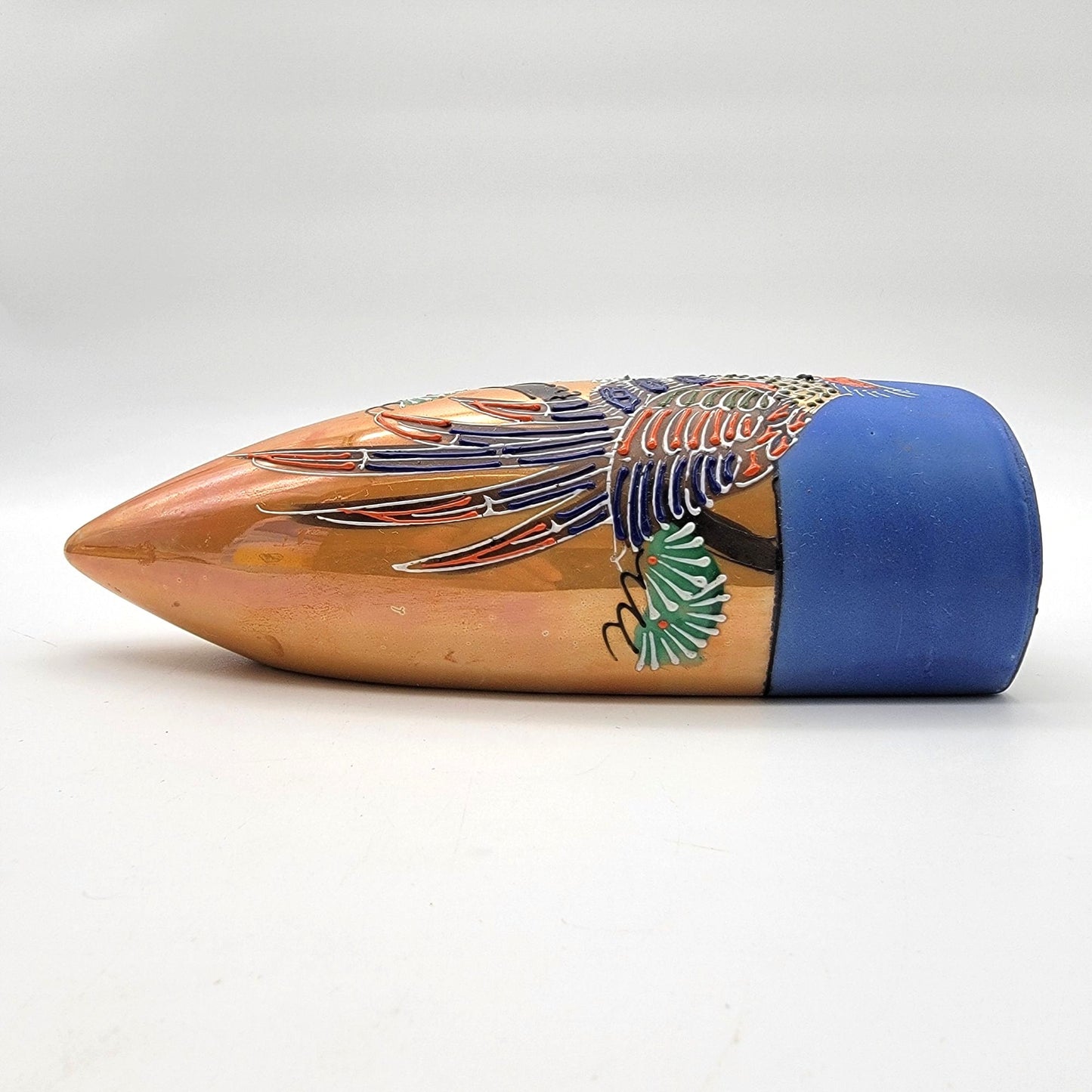 Vintage 1920s Hotta Yu Shoten Japanese Moriage Lusterware Bird Wall Pocket Vase