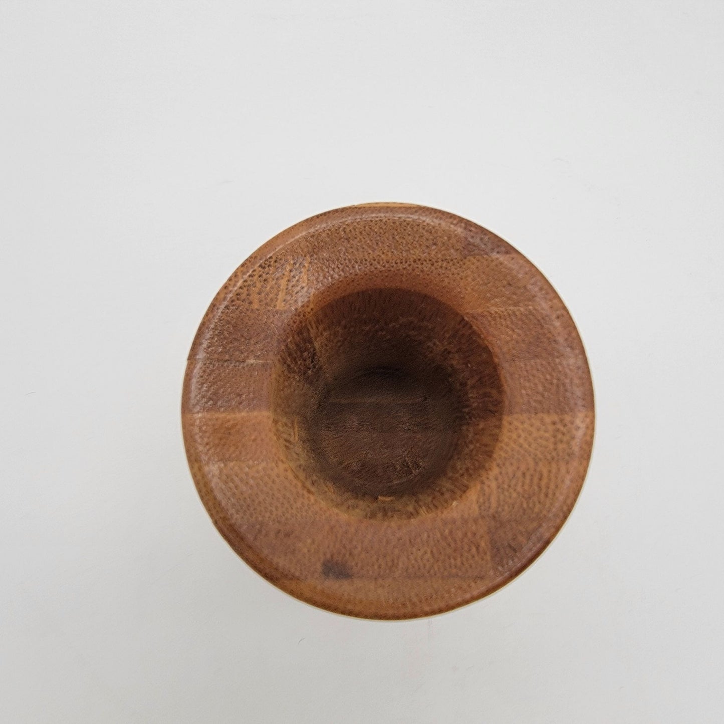 Hand-Turned Marquetry Miniature Wood Vase