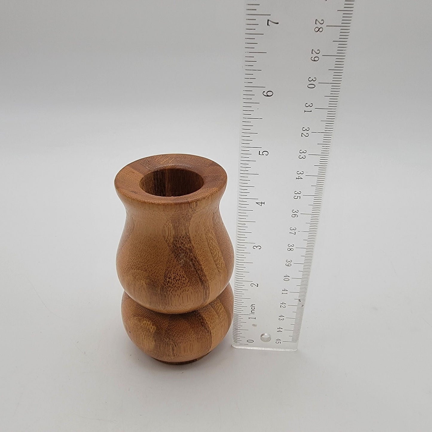Hand-Turned Marquetry Miniature Wood Vase