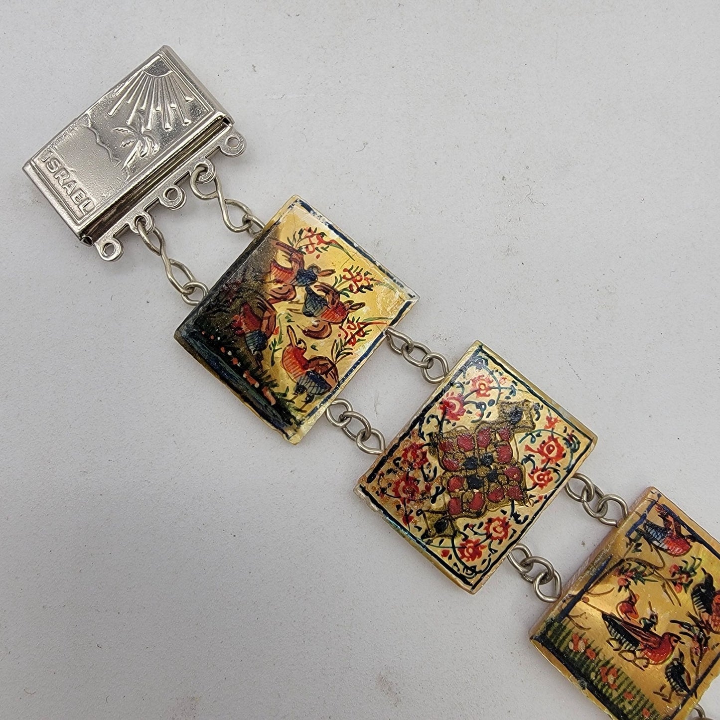 Antique Persian Linked Shell Panel Bracelet