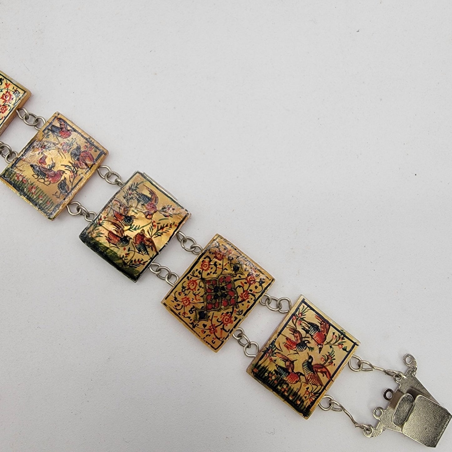 Antique Persian Linked Shell Panel Bracelet
