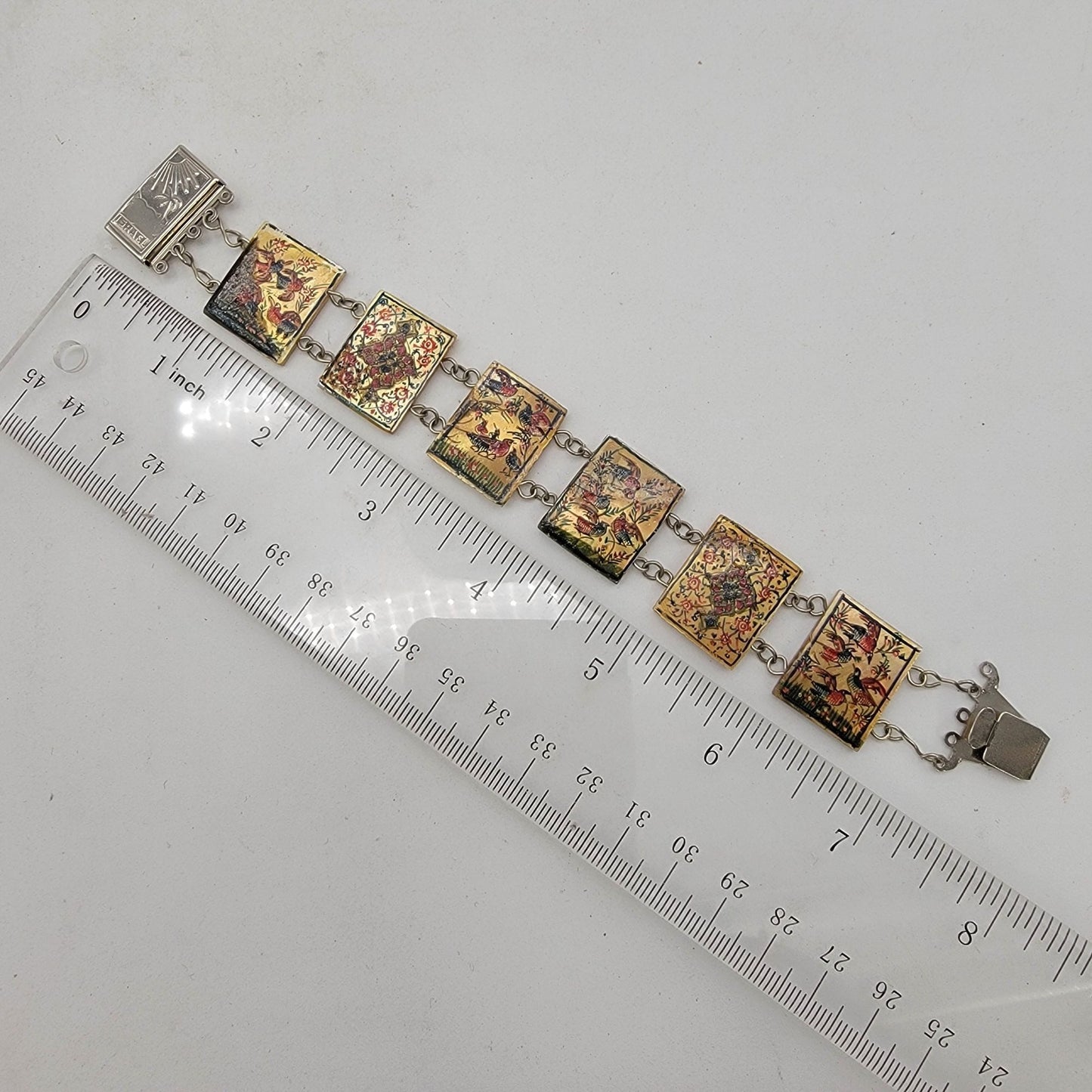 Antique Persian Linked Shell Panel Bracelet