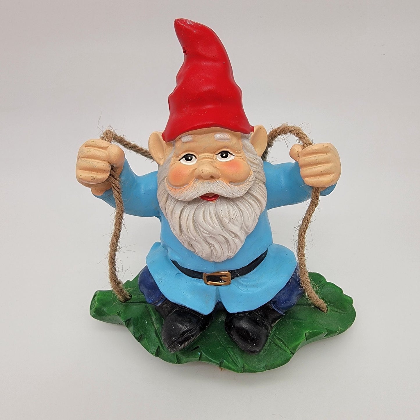 Gnome Swinging On Leaf Garden Statue
