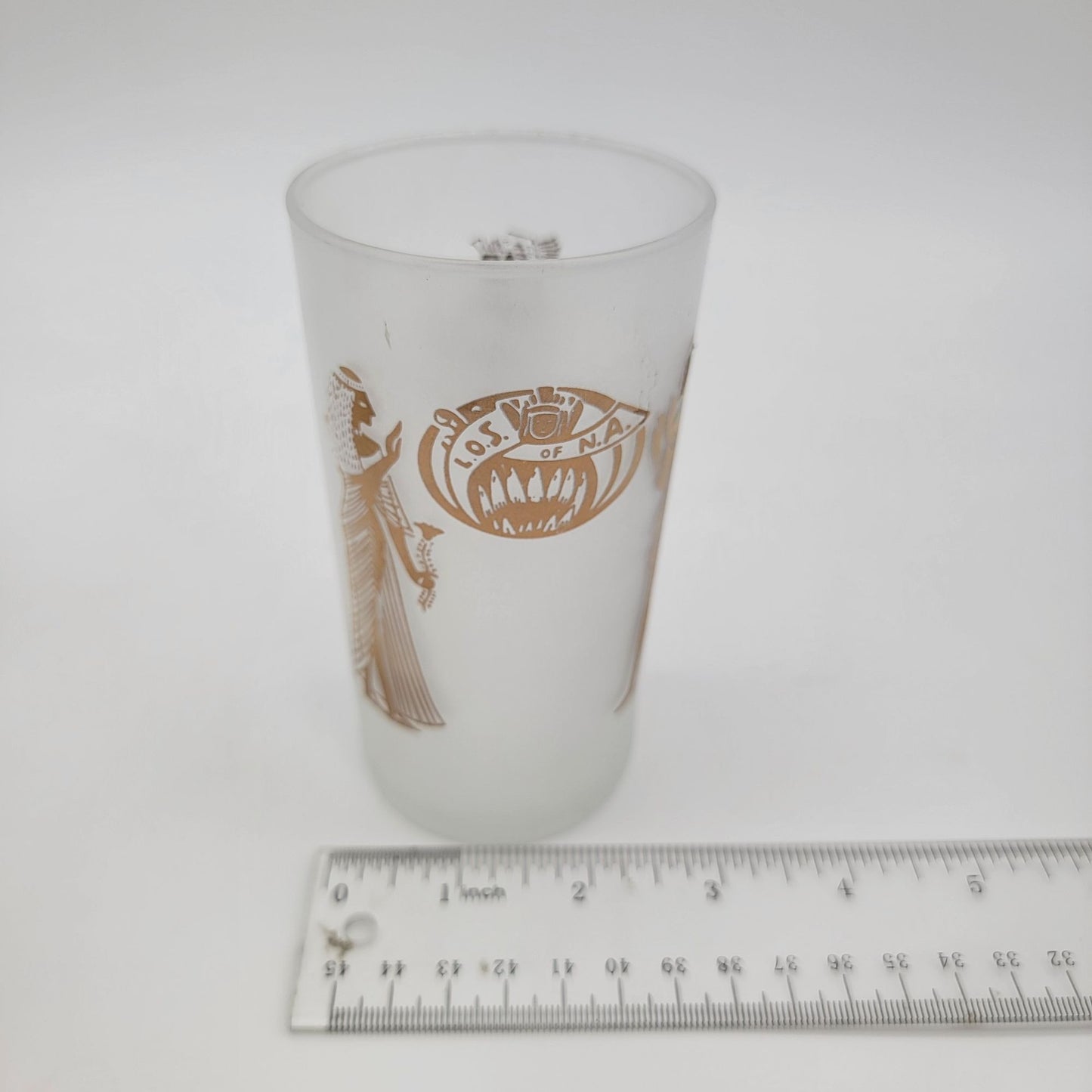 Set Of 5 Vintage Libbey's 1960s L.O.S. Of N.A. Lady Shriners Gold Gilt Egyptian Motif Cocktail Glasses