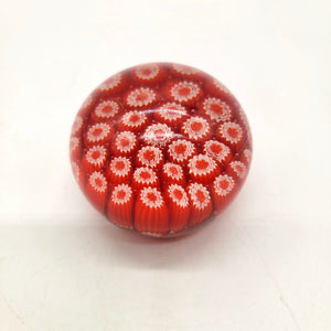Vintage Murano Style Millefiori Glass Paperweight