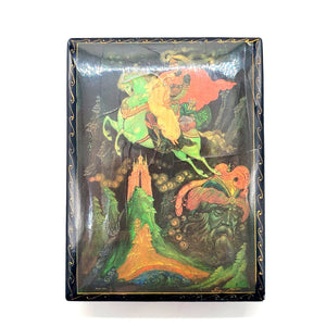 Vintage Kholui Russian Lacquer Box Ruslan & Ludmila Scene