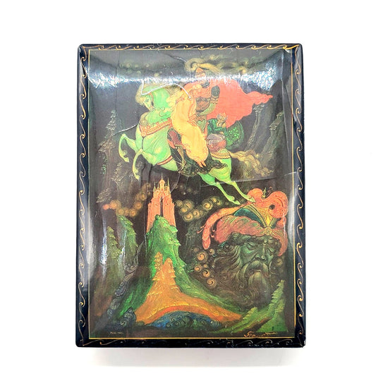 Vintage Kholui Russian Lacquer Box Ruslan & Ludmila Scene
