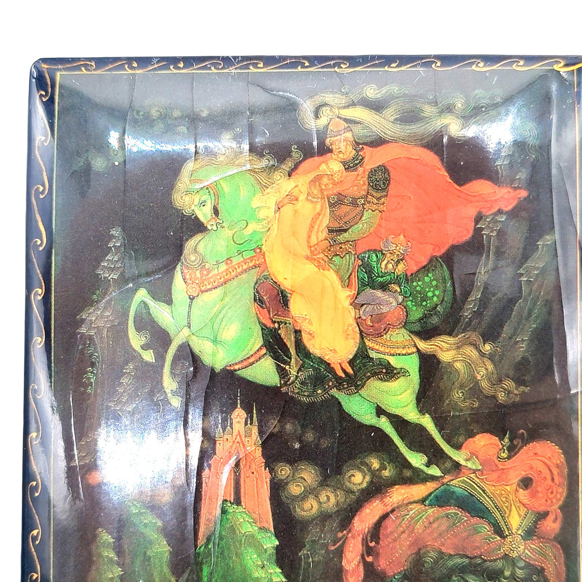 Vintage Kholui Russian Lacquer Box Ruslan & Ludmila Scene