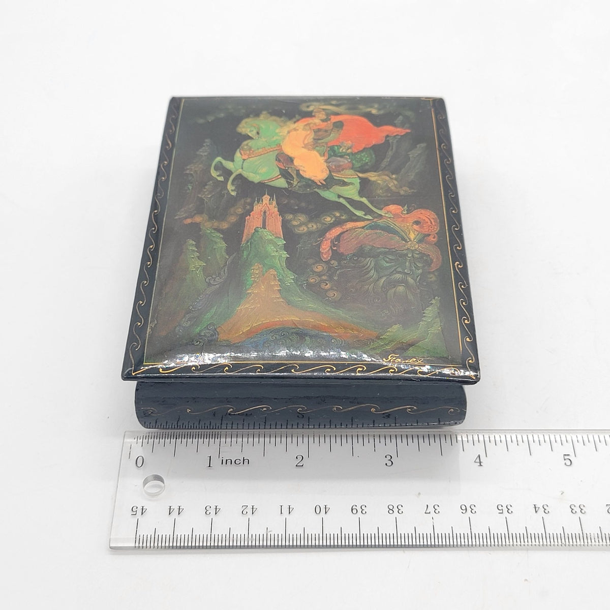 Vintage Kholui Russian Lacquer Box Ruslan & Ludmila Scene