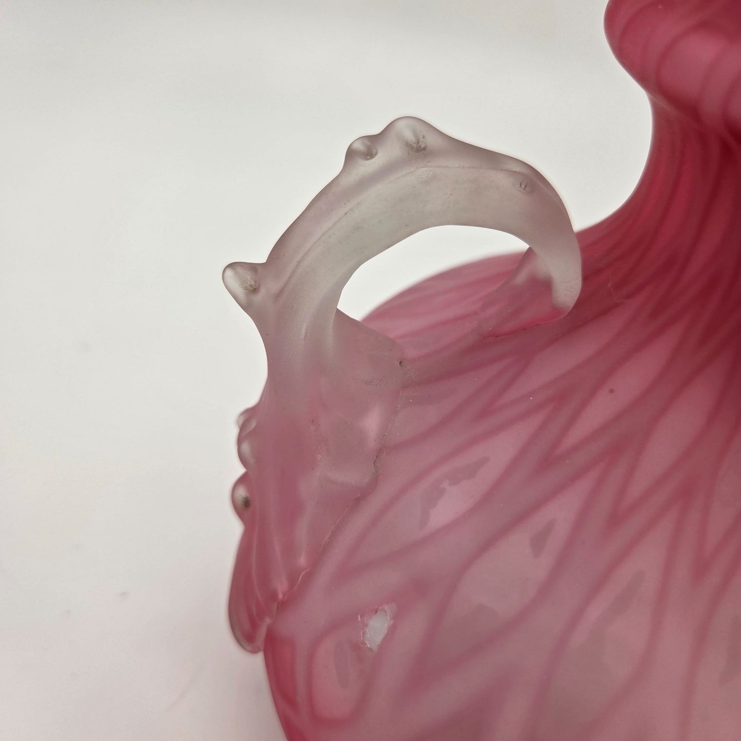 Victorian Pink Cased Satin Glass Vase Diamond Quilt