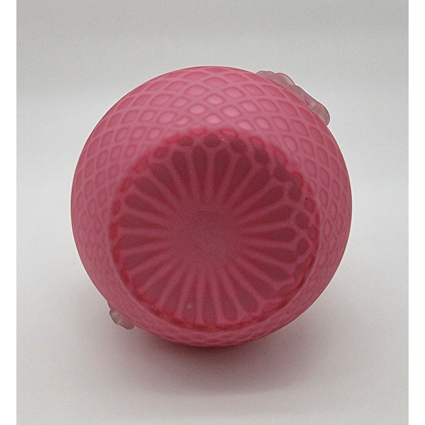 Victorian Pink Cased Satin Glass Vase Diamond Quilt