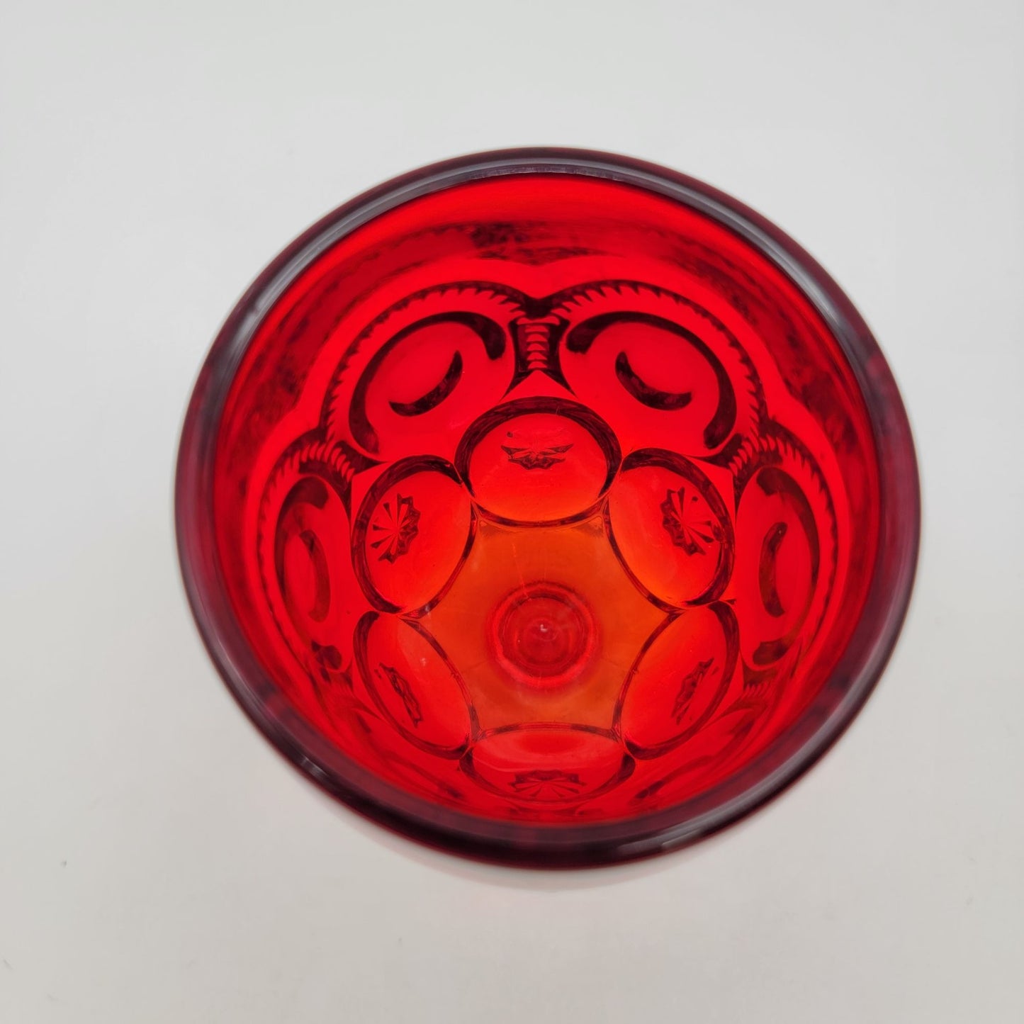 LE Smith Amberina Moon & Stars Glass Goblet