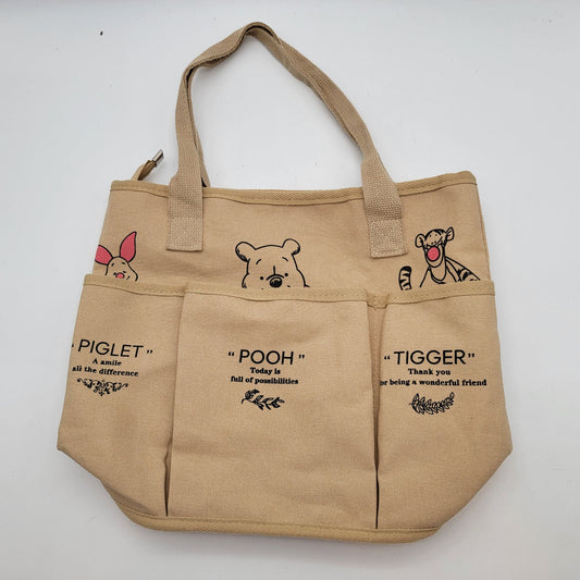 Disney Winnie The Pooh & Friends Canvas Multi-Pocket Tote Bag